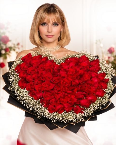 Ramo de rosas y bolsa La Patrona Florería